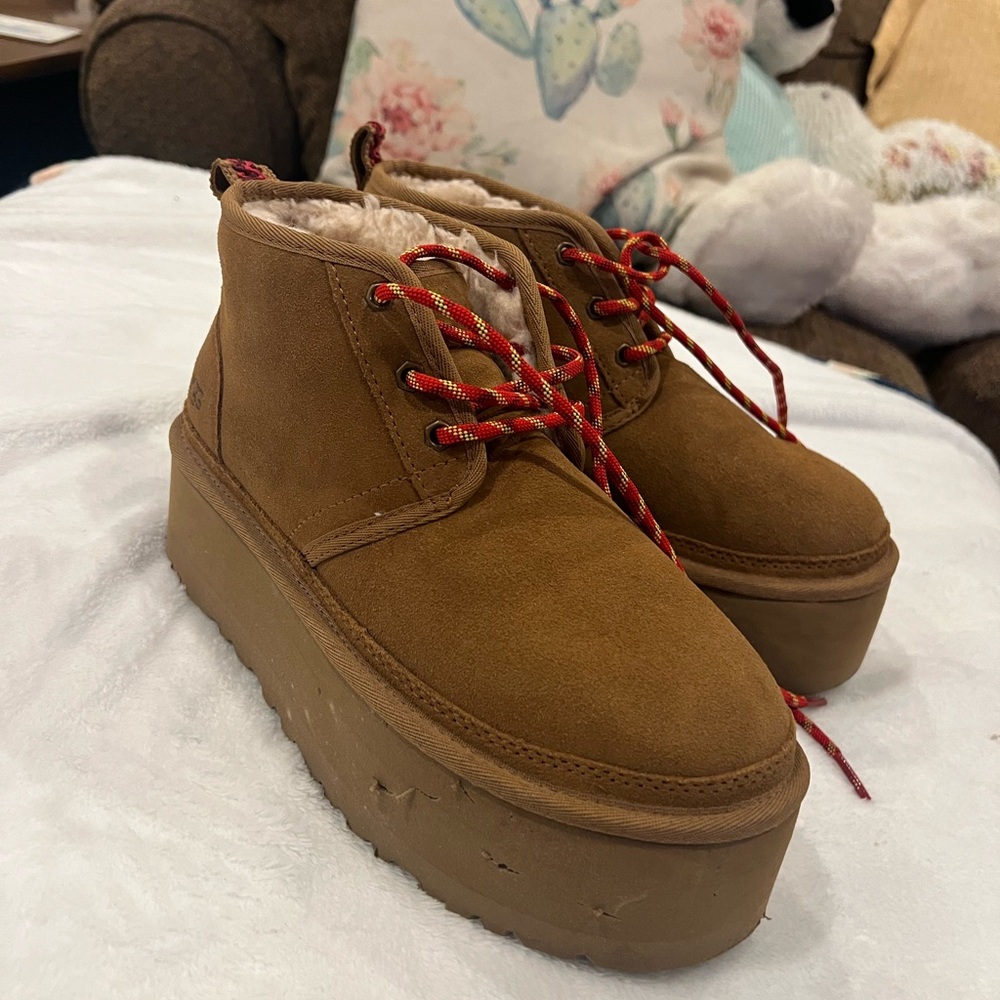 UGG Tan Platform Boots